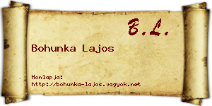 Bohunka Lajos névjegykártya